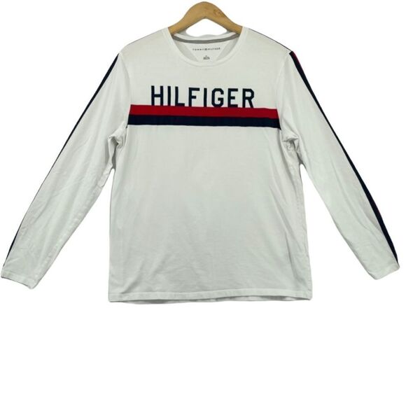 -Tommy Hilfiger Men's Logo Long Sleeve T-Shirt Men’s M - Picture 1 of 7